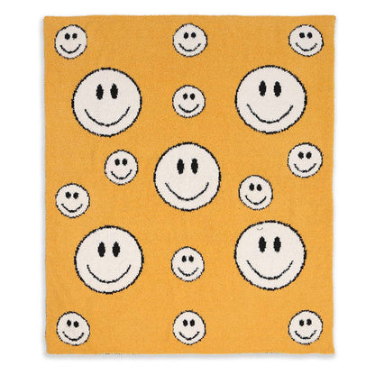 Happy Face Print Kids Luxury Soft Throw Blanket