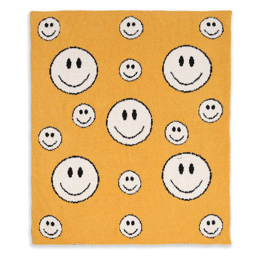 Happy Face Print Kids Luxury Soft Throw Blanket