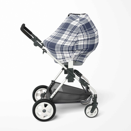 Multi use baby cover - Blue Plaid