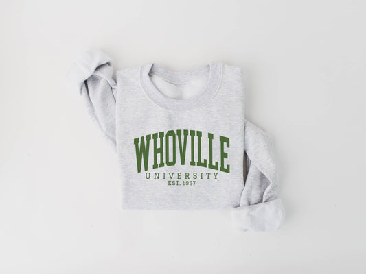 Whoville University College Crewneck Christmas Sweatshirt