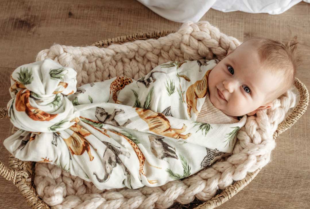 Bamboo Muslin Swaddle - Safari