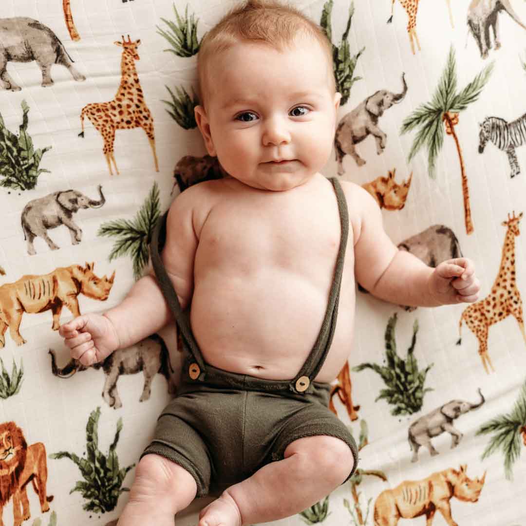 Bamboo Muslin Swaddle - Safari